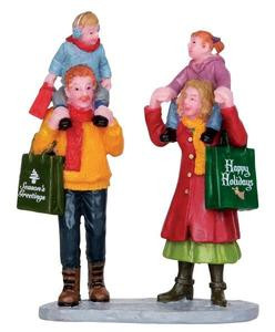 22022 - Family Xmas Shopping  - Lemax Christmas Village Figurines