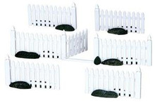 14388 - Plastic Picket Fence, Set of 7 - Lemax Christmas Village Misc. Accessories