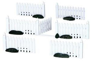 14388 - Plastic Picket Fence, Set of 7 - Lemax Christmas Village Misc. Accessories