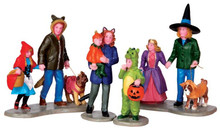 42217 - Trick or Treating Fun, Set of 4  - Lemax Spooky Town Halloween Village Figurines