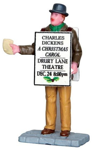 42258 - Sandwich Board Man  - Lemax Christmas Village Figurines