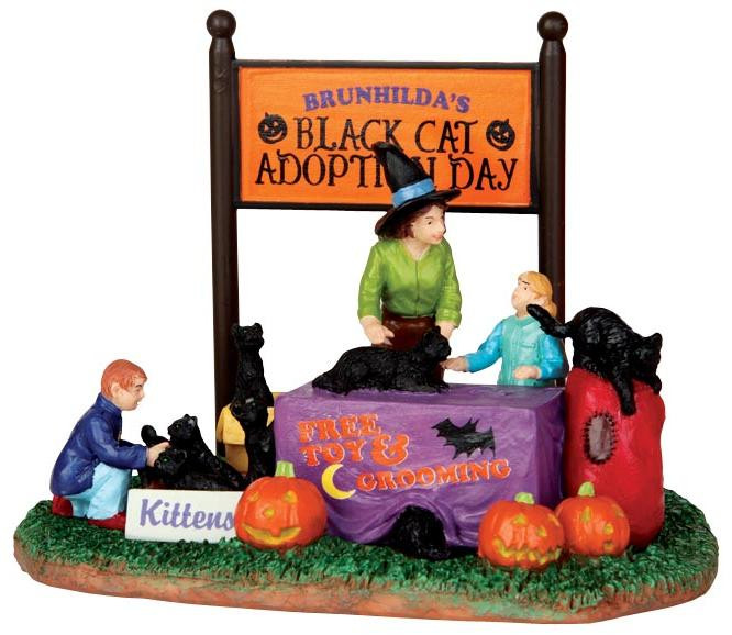 43067 Black Cat Adoption Lemax Spooky Town Halloween Village
