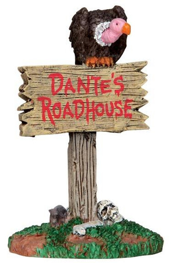 44735 - Roadhouse Sign  - Lemax Spooky Town Halloween Village Accessories