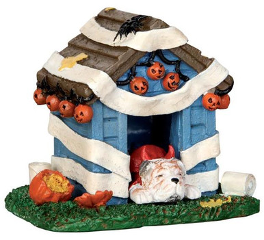 44778 - Tricked Out Doghouse  - Lemax Spooky Town Halloween Village Accessories