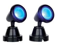 54945 - Round Spot Light, Blue, Set of 2, Battery-Operated (4.5v) - Lemax Electrical Accessories