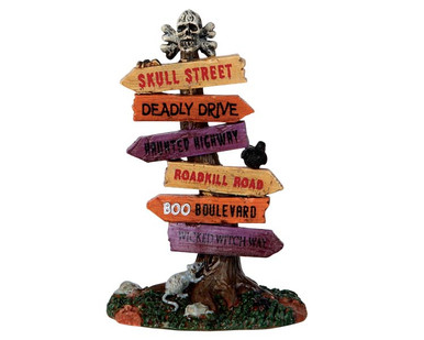 64054 - Scary Road Signs - Lemax Spooky Town Accessories
