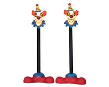 64056 - Killer Clown Lamp Post, Set of 2, Battery-Operated (4.5 Volts) - Lemax Spooky Town Accessories