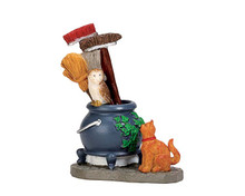 74220 - Cauldron Broom Holder - Lemax Spooky Town Accessories