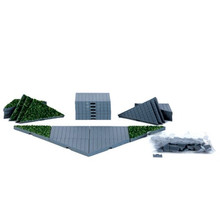 64109 - Plaza System (Grey, Triangle Grass) - 24 Pieces - Lemax Landscape