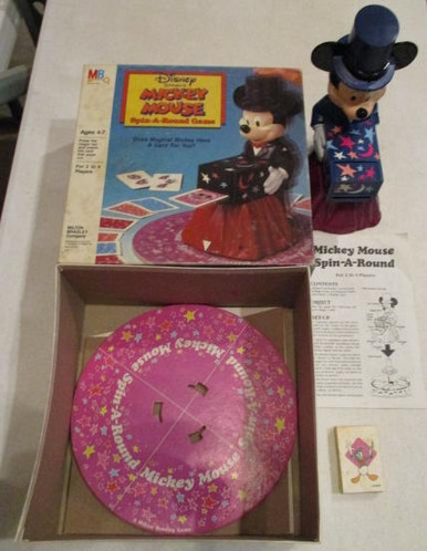 Vintage Board Games - Mickey Mouse Spin-a-Round Game - Milton Bradley
