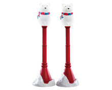 74230 - Polar Bear Street Lamp, Set of 2, Battery-Operated (4.5v) - Lemax Misc. Accessories