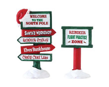 74325 - North Pole Signs, Set of 2 - Lemax Misc. Accessories