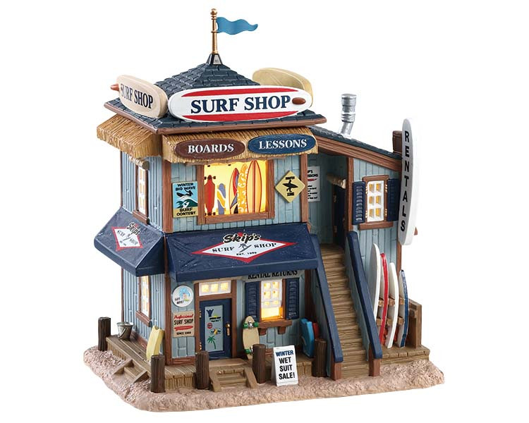 85339 Skip's Surf Shop Lemax Plymouth Corners Villages of Fun