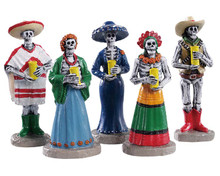92729 - Dia De Los Muertos Vigil, Set of 5 - Lemax Spooky Town Figurines