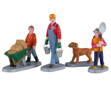 02922 - Morning Chores, Set of 4 - Lemax Figurines