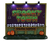 04710 - Spookytown Sign, Battery-Operated (4.5-Volt) - Lemax Spooky Town Accessories