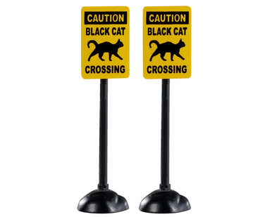 04712 - Scary Road Signs, Set of 2 - Lemax Spooky Town Accessories