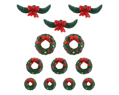 04802 - Garland and Wreaths, Set of 12 - Lemax Misc. Accessories