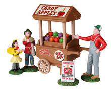 22108 - Candy Apple Cart, Set of 5 - Lemax Spooky Town Halloween Village Figurines