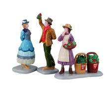 22116 - Under the Mistletoe, Set of 3 - Lemax Christmas Village Figurines