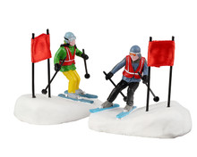 22130 - Slalom Stars, Set of 2 - Lemax Christmas Village Figurines