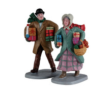 22143 - Gifts for the Grandchildren, Set of 2 - Lemax Christmas Village Figurines