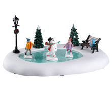 24951 - Frosty Goes Ice Skating, Battery-Operated (4.5-Volt) - Lemax Christmas Village Table Pieces