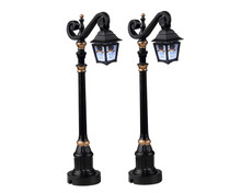 24987 - Skeleton Deco Lamp, Set of 2, Battery-Operated (4.5-Volt) - Lemax Spooky Town Halloween Village Accessories