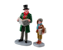 32203 - Merry Newsboy, Set of 2 - Lemax Figurines