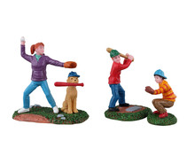 32206 - Baseball Practice, Set of 3 - Lemax Figurines