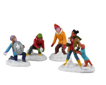 32210 - Snowball Battles, Set of 4 - Lemax Figurines