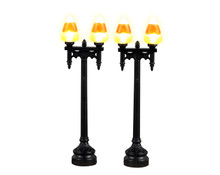 34071 - Candy Corn Street Light, Set of 2, Battery-Operated (4.5-Volt) - Lemax Spooky Town Accessories