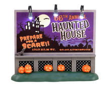34075 - Haunted House Billboard, Battery-Operated (4.5-Volt) - Lemax Spooky Town Accessories