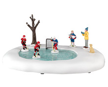 34085 - Girls Play Hockey, Too!, Battery-Operated (4.5-Volt) - Lemax Table Pieces