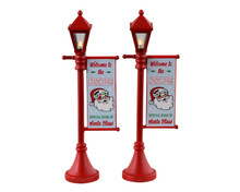 34091 - North Pole Lamppost, Set of 2, Battery-Operated (4.5-Volt) - Lemax Misc. Accessories