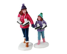 42324 - Skating Sisters, Set of 2 - Lemax Christmas Village Figurines