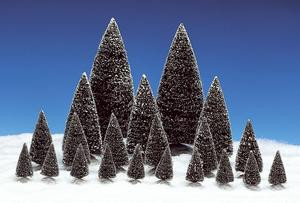 34968 - 21-Piece Assorted Pine Trees - Lemax Christmas Village Trees