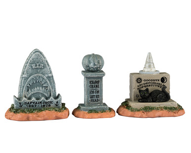 44308 - Horrid Headstones, Set of 3 - Lemax Spooky Town Accessories