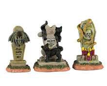 44315 - Spooky Town Headstones, Set of 3 - Lemax Spooky Town Accessories