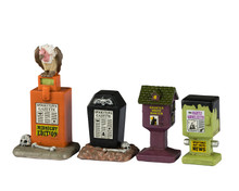44316 - Spookytown Gazette, Set of 4 - Lemax Spooky Town Accessories