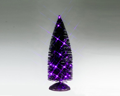 54517 - Black Bristle Tree with Purple Lights, Battery-Operated (4.5-Volt) - Lemax Spooky Town Accessories