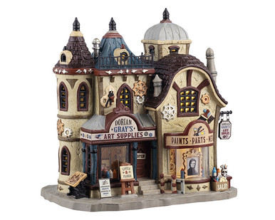 55306 - Dorian Gray's Art Supplies - Lemax Spooky Town Houses shops shoppes stores businesess merchants
