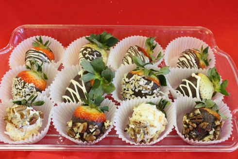 One dozen chocolate dipped strawberries