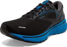 Brooks Men's Ghost 14 Neutral Running Shoe, Black/Blackened Pearl/Blue, 12