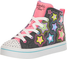 Skechers Kids Girls TWI-Lites 2.0-Star Gloss Sneaker, Black/Multi, 3 Little Kid