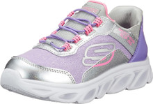 Skechers Kids Girls Flex Glide Sneaker, Grey/Lavender, 1 Little Kid