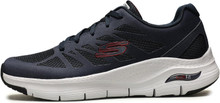 Skechers Men's Arch Fit Charge Back Shoes, Navy/Red, 10.5 X-Wide