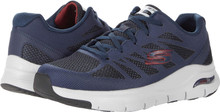 Skechers Men's Arch Fit Charge Back Shoes, Navy Red, 10 X-Wide