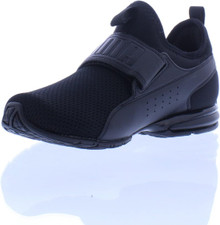 PUMA Unisex-Child Axelion Slip on Sneaker, Puma Black, 6.5 Big Kid