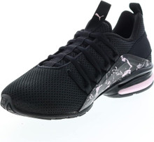 PUMA Axelion Marble Athletic Sneaker Womens Running, Black-pink, 9.5